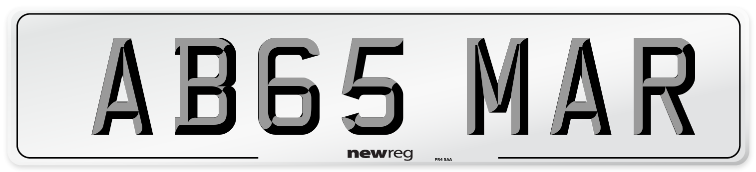 AB65 MAR Number Plate from New Reg